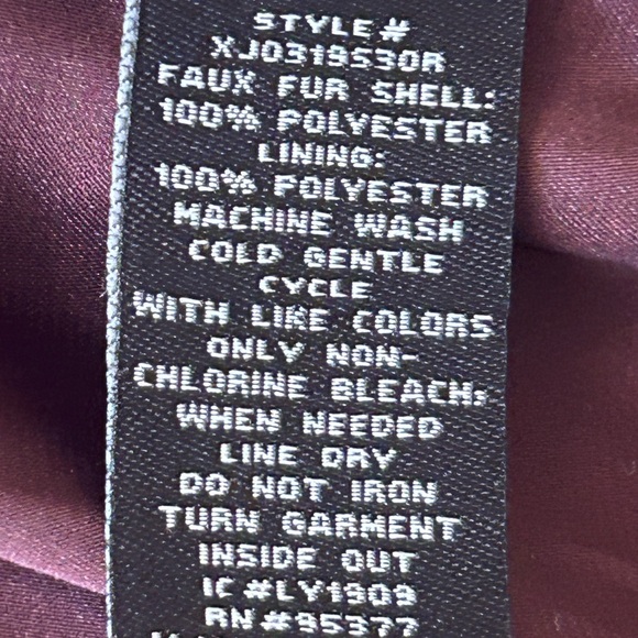 Sanctuary Fur Shell  Color: burgundy/ Wine - Picture 7 of 7